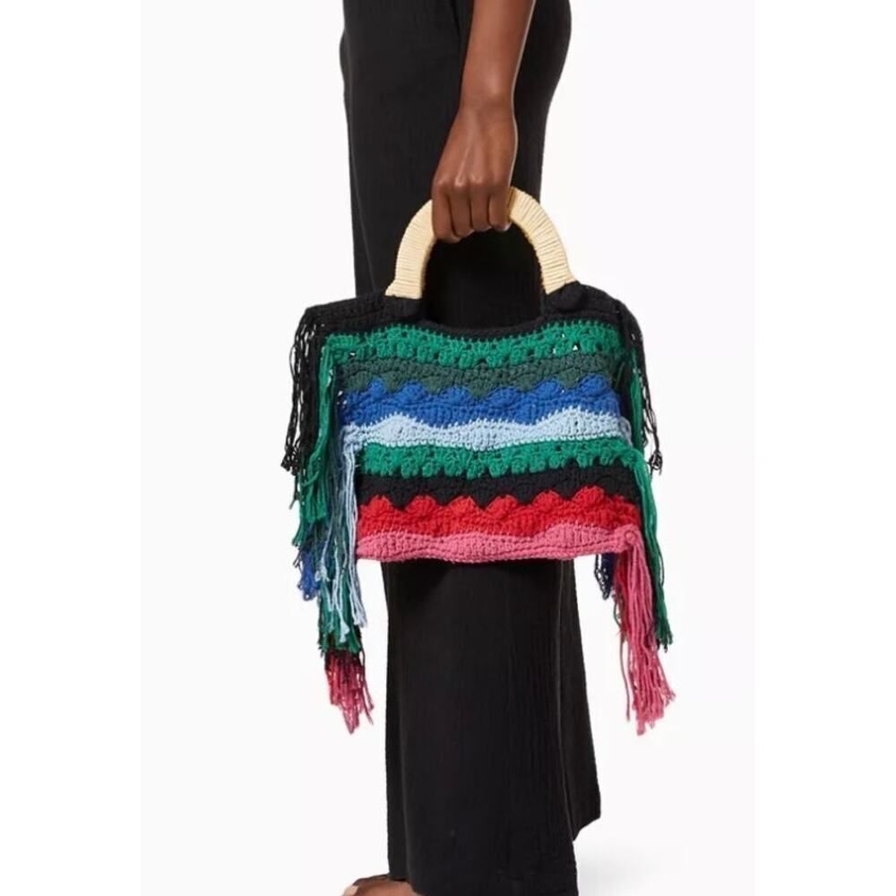 Nannacay Mini Vera Crochet Tote Bag with Bamboo Handles